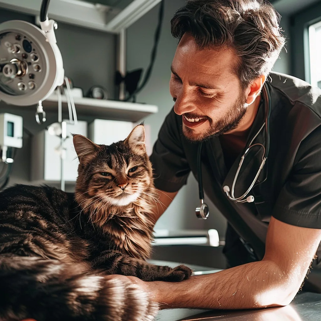 Chat chez le v&eacute;t&eacute;rinaire avant d'aller en vacances