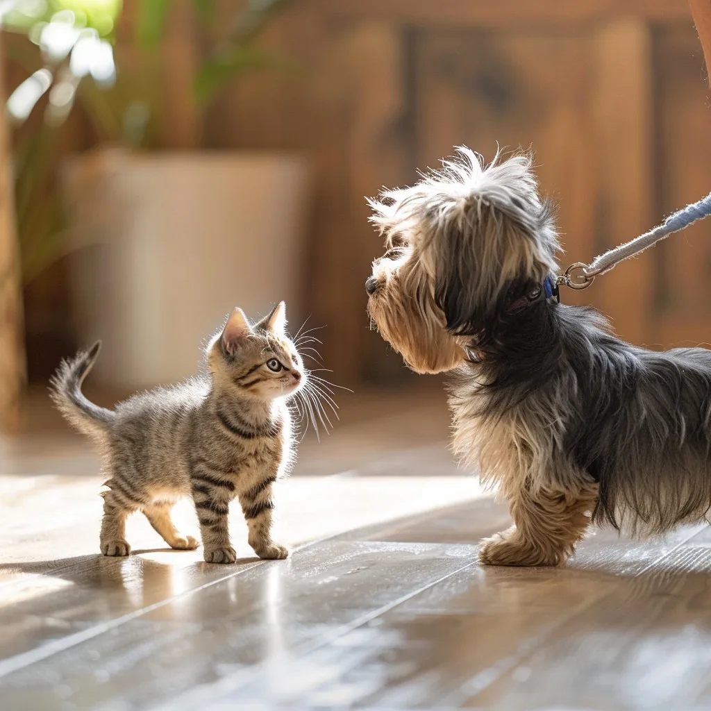 presenter un chaton et un chien